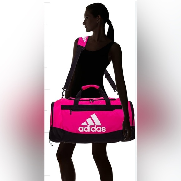 Adidas Pink and Black Travel Bag with Adjustable Strap - Picture 1 of 10